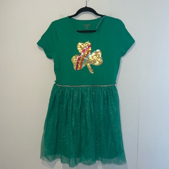 NWT Cat & Jack Girls Green St Patty Days Dress AA1 - Picture 1 of 6